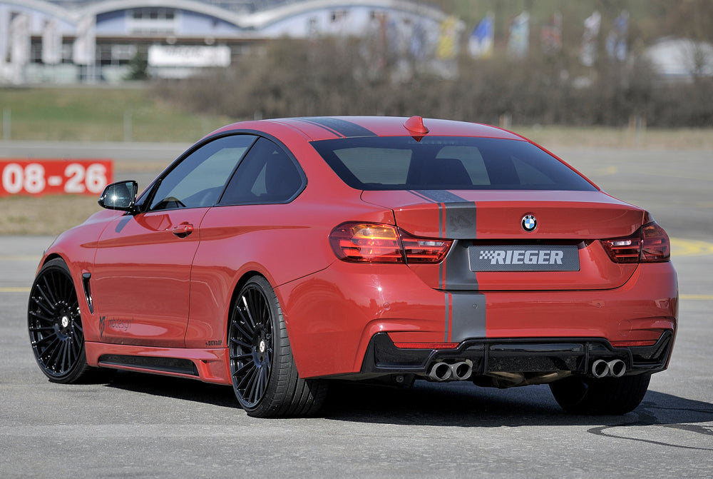 Rieger 00088057 BMW 4 Series F32 F33 F36 Rear Diffuser for Twin Tailpipe Left & Right - Glossy Black
