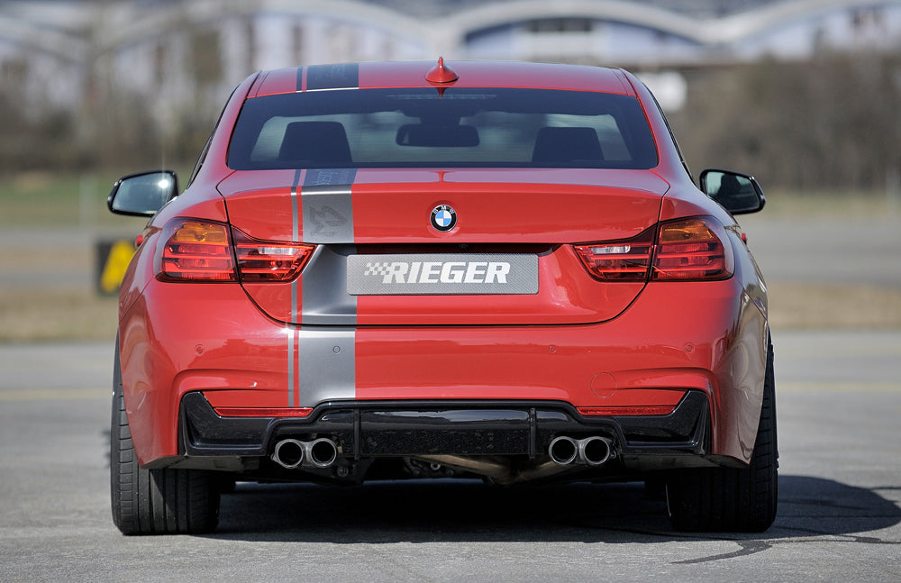 Rieger 00088057 BMW 4 Series F32 F33 F36 Rear Diffuser for Twin Tailpipe Left & Right - Glossy Black