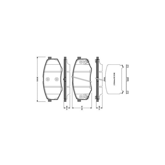 Bosch 0986Tb3113 Brake Pad Set For Hyundai Sonata Vi Yf Excl Wear Warning Contact