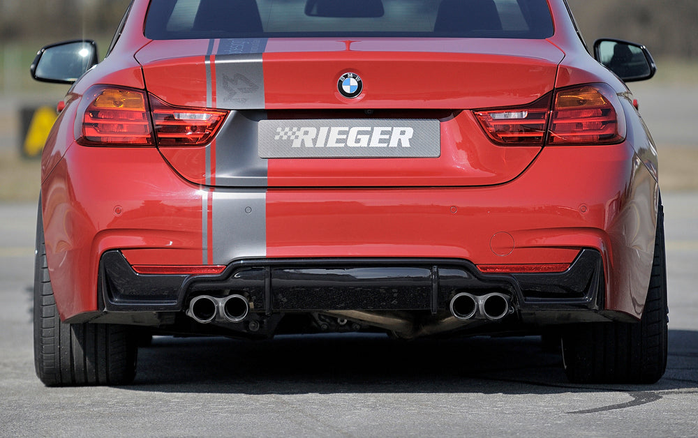 Rieger 00088057 BMW 4 Series F32 F33 F36 Rear Diffuser for Twin Tailpipe Left & Right - Glossy Black