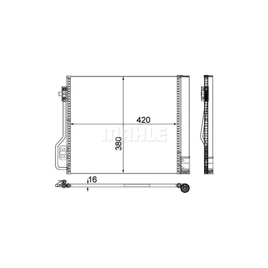 MAHLE ORIGINAL AC 488 000P Air conditioning condenser for SMART FORTWO with dryer