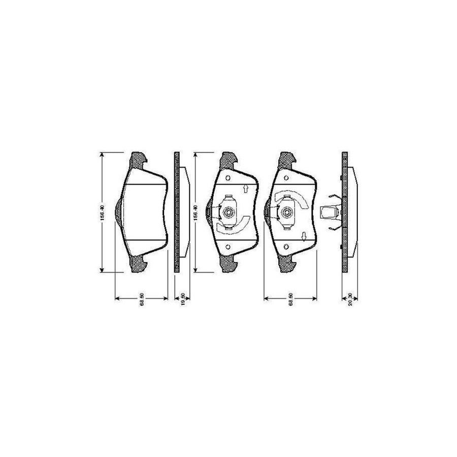 Bosch 0986Tb2038 Brake Pad Set For Vw Transporter Excl Wear Warning Contact With Accessories