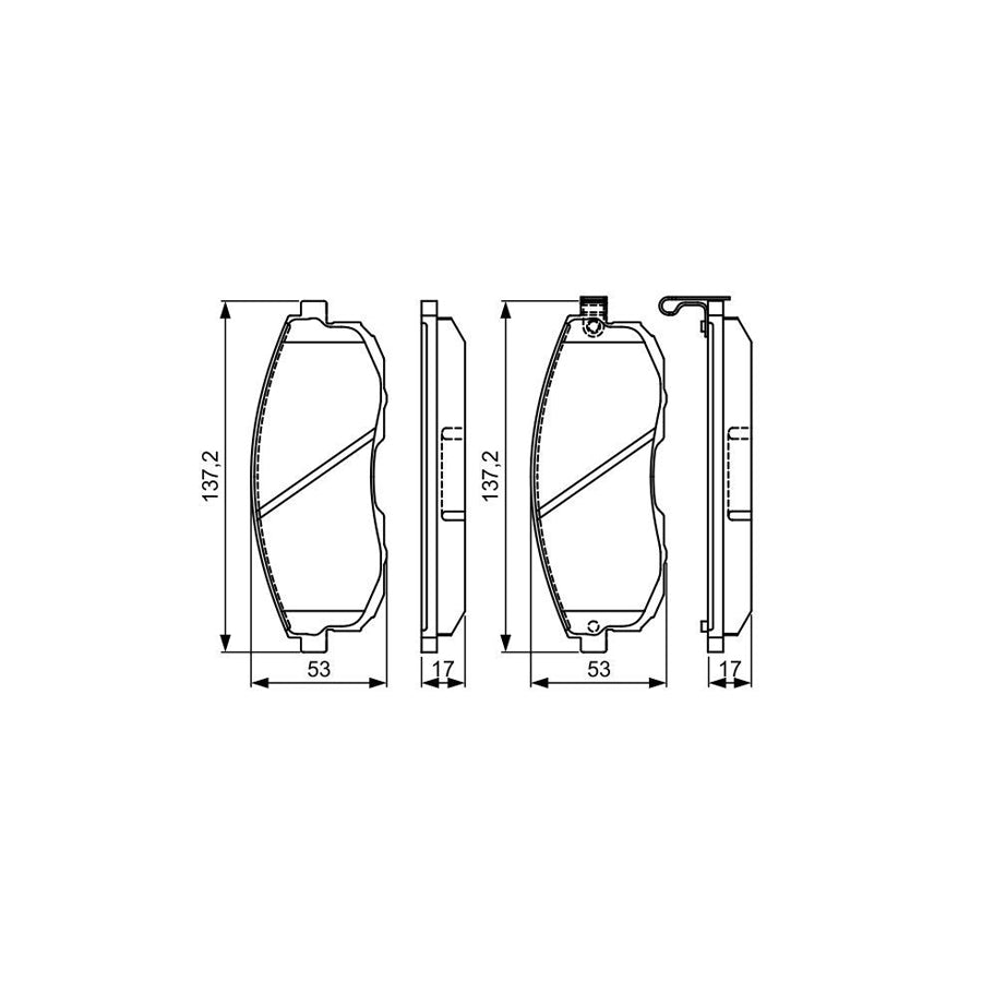 Bosch 0986495328 Brake Pad Set With Acoustic Wear Warning With Mounting Manual BP1617