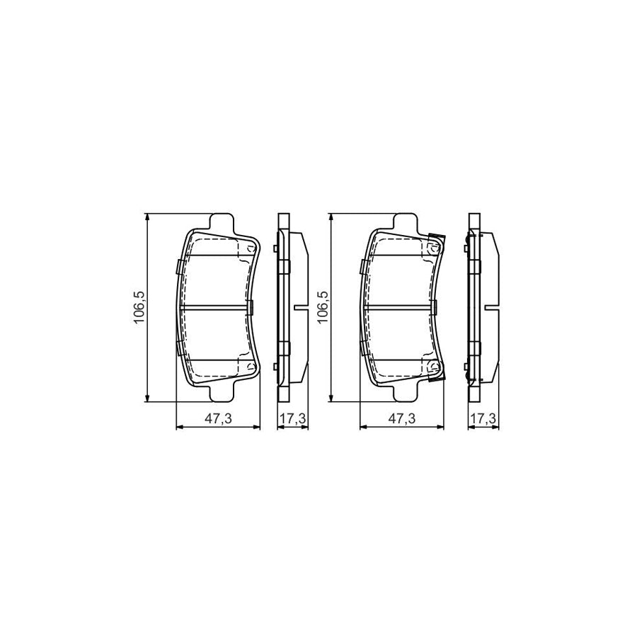 Bosch 0986495444 Brake Pad Set With Anti Squeak Plate With Mounting Manual BP2076