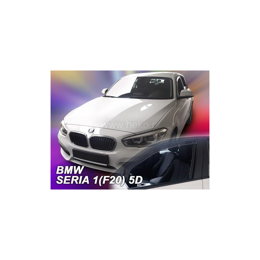 HEKO 11158 Wind deflectors for BMW 1 Hatchback (F20) Arrow direction, Front, Smoke Grey