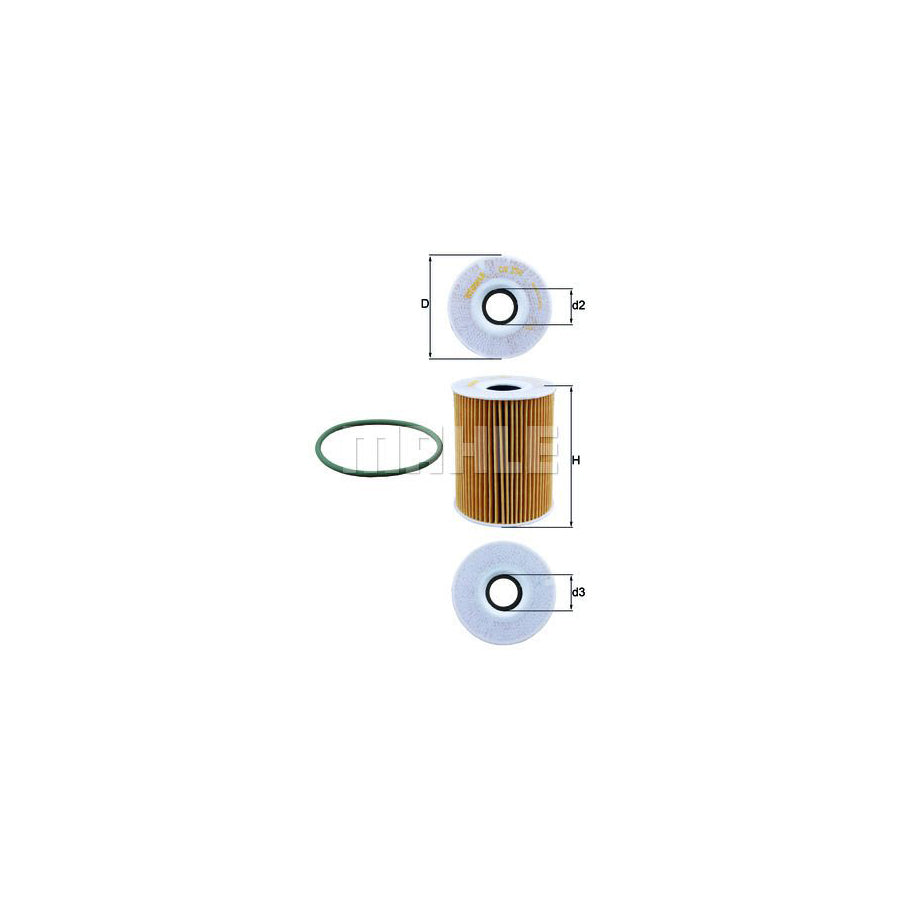 MAHLE ORIGINAL OX 254D5 Oil Filter Filter Insert