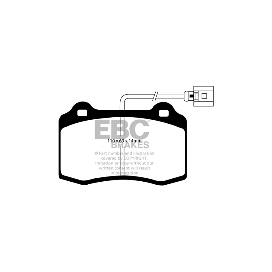 EBC PLK1756 Seat Ibiza (6K) Yellowstuff Pads and Brake Line Performance Pack - TRW Caliper 2 | Duco Car Parts UK Car Parts