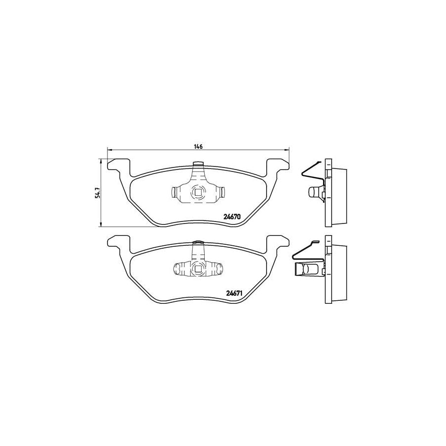 Brembo P 24 085 Brake Pad Set Excl Wear Warning Contact