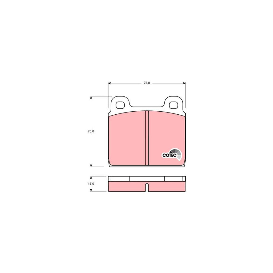 TRW Cotec Gdb100 Brake Pad Set Not Prepared For Wear Indicator
