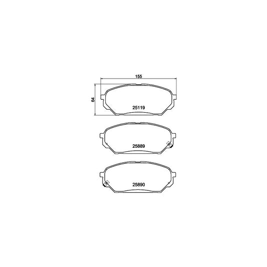 Hella 8DB 355 021 231 Brake Pad Set For Hyundai Ix55 En With Acoustic Wear Warning With Accessories