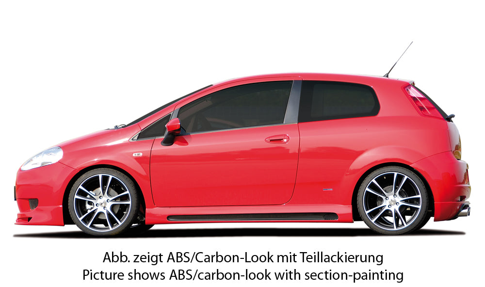 Rieger 00056045 Fiat Grande Punto (199) Right Side Skirt -  Matte Black