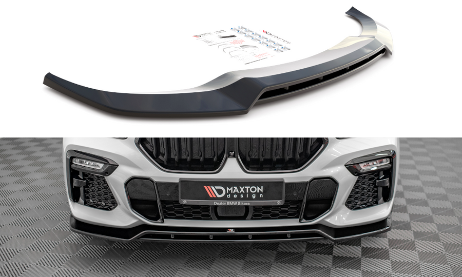 Maxton Design BM-X6-06-MPACK-FD2T+FD2RT Front Splitter V.2 BMW X6 M-Pack G06 | Duco Car Parts UK Car Parts