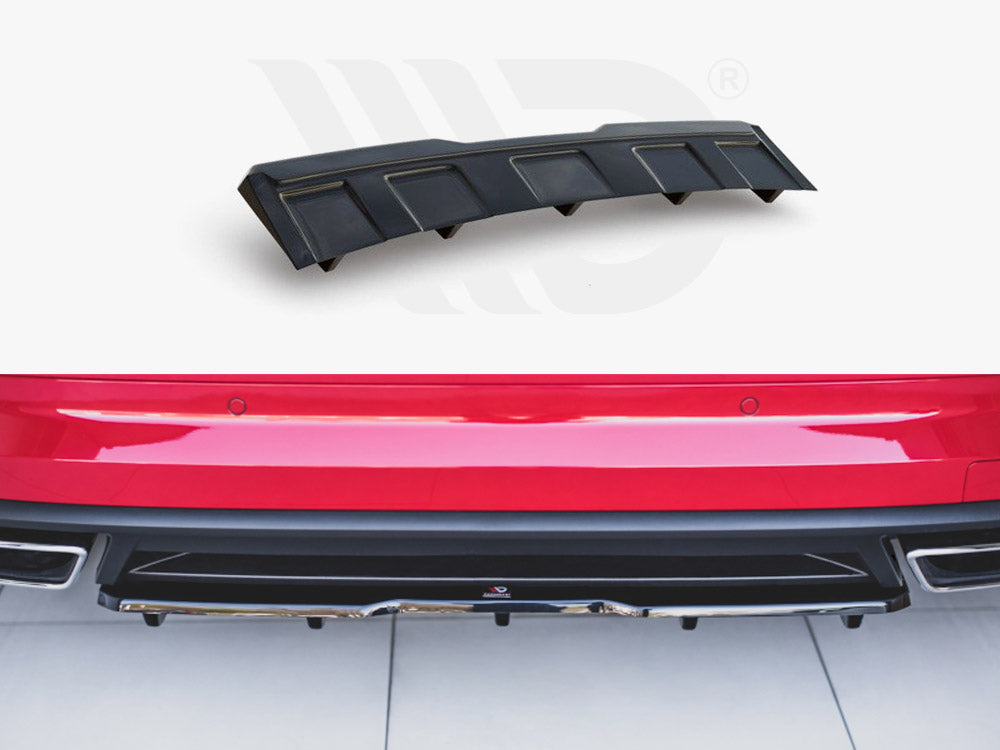 Maxton Design SK-KO-1-RS-RD1T Central Rear Splitter (w/ Vertical Bars) Skoda Kodiaq Vrs | Duco Car Parts UK Car Parts