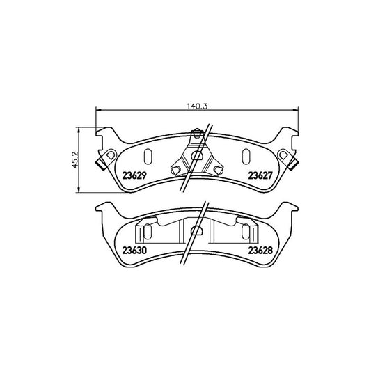 Hella 8DB 355 010 031 Brake Pad Set For Ford Usa Explorer With Acoustic Wear Warning