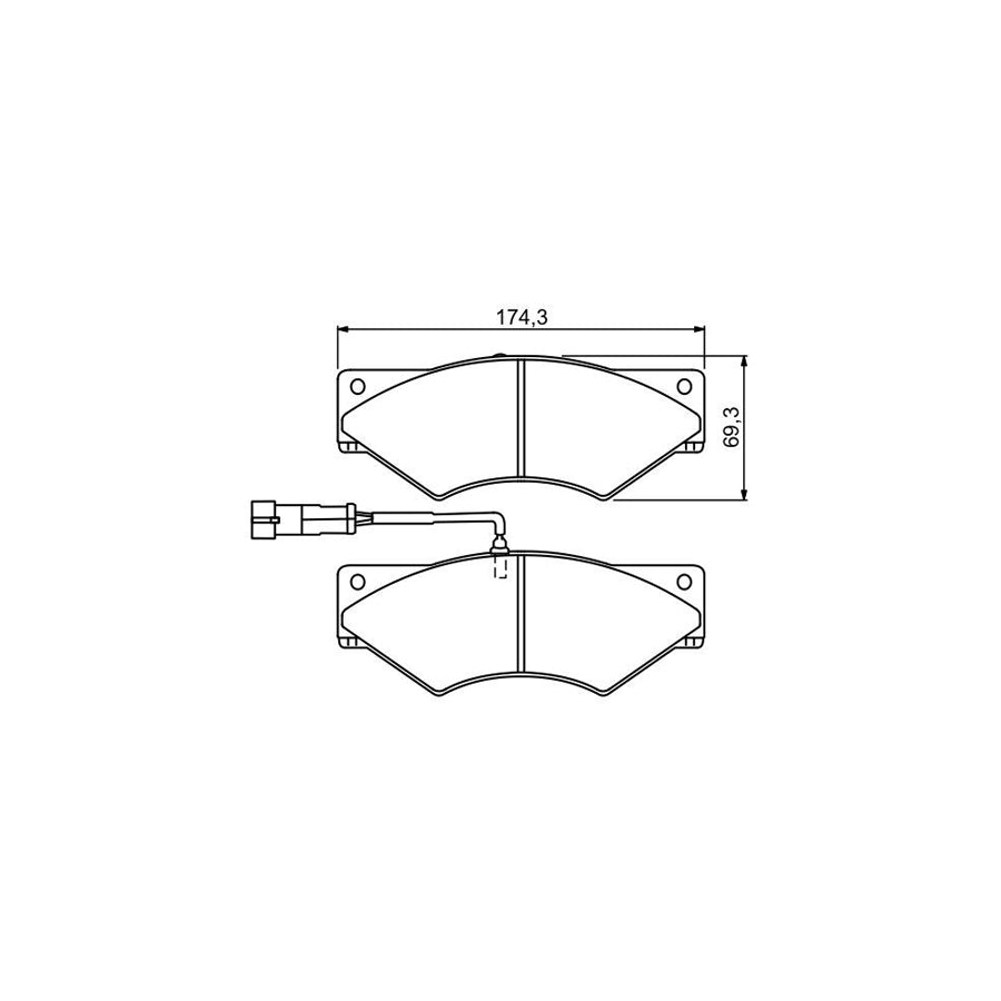 Bosch 0986494296 Brake Pad Set For Iveco Daily With Integrated Wear Sensor BP1232