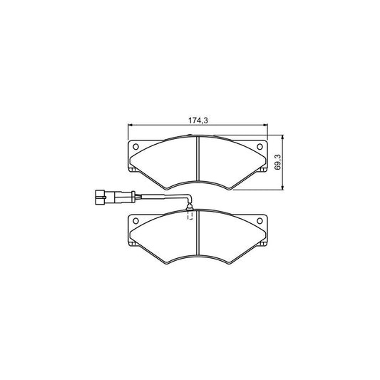 Bosch 0986494296 Brake Pad Set For Iveco Daily With Integrated Wear Sensor BP1232