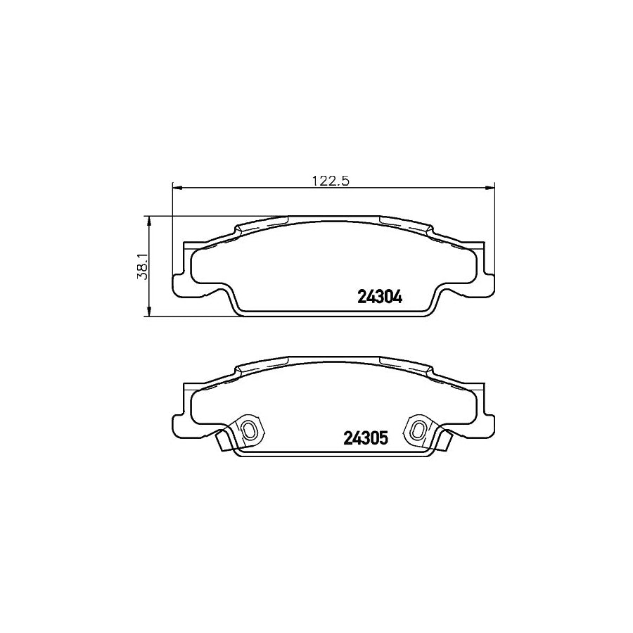 Hella 8DB 355 021 581 Brake Pad Set With Acoustic Wear Warning With Brake Caliper Screws With Accessories