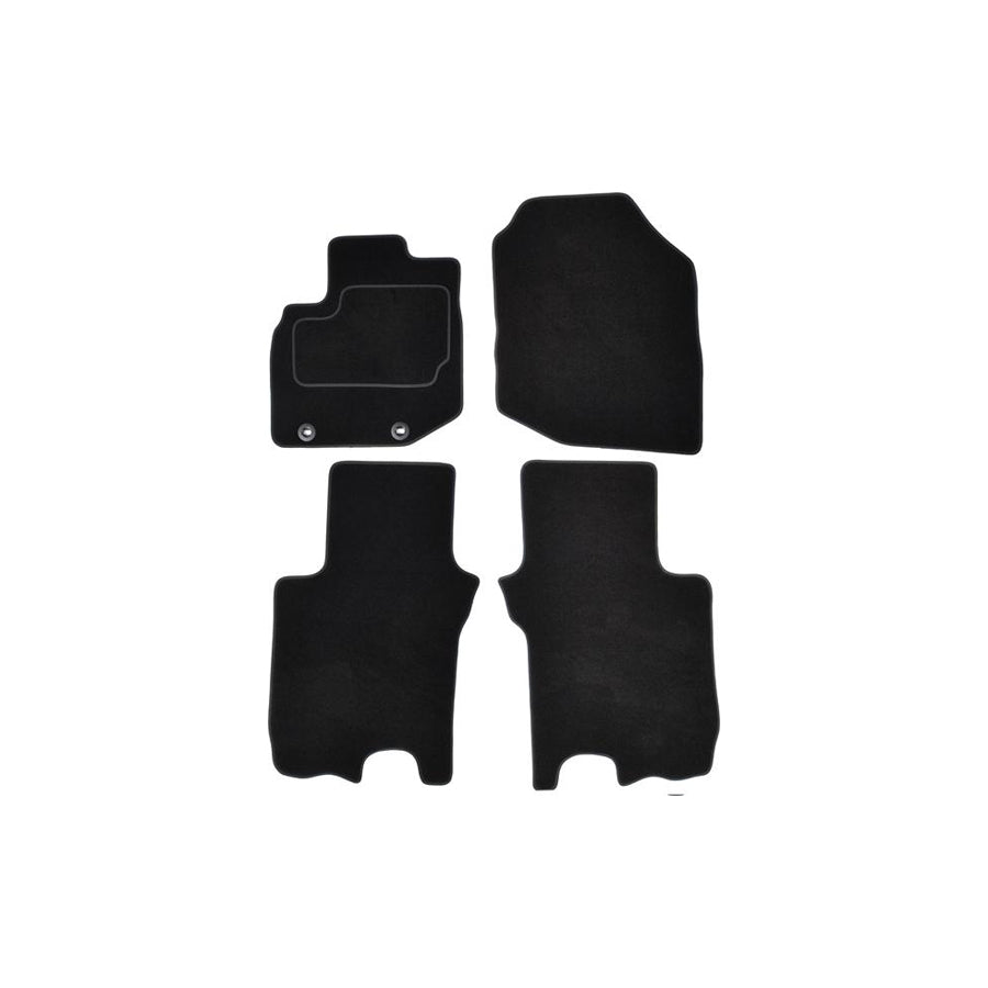 CUSTOPOL Tailored HON205C Floor mat set for HONDA Jazz Hatchback (GE, GG, GP, ZA) Textile, Front and Rear, Quantity: 4, Black