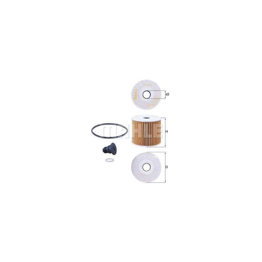 MAHLE ORIGINAL OX 1077D Oil Filter Filter Insert