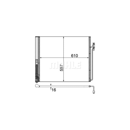 MAHLE ORIGINAL AC 586 000P Air conditioning condenser for LAND ROVER Range Rover III (L322) with dryer