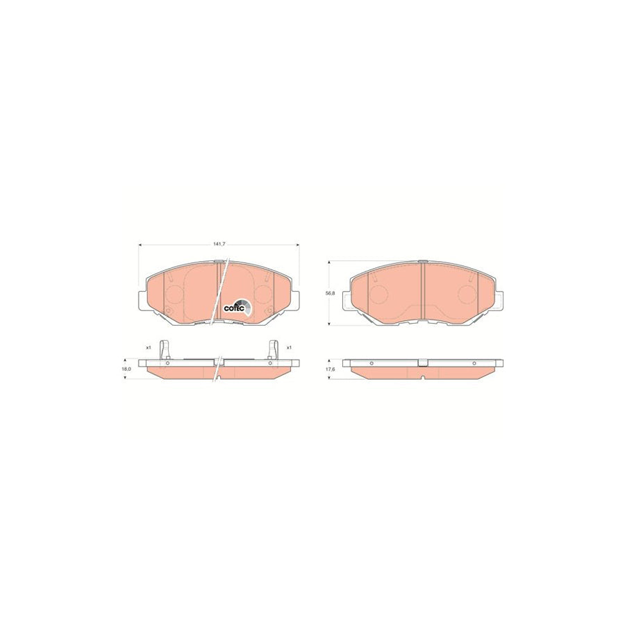 TRW Cotec Gdb3325 Brake Pad Set With Acoustic Wear Warning