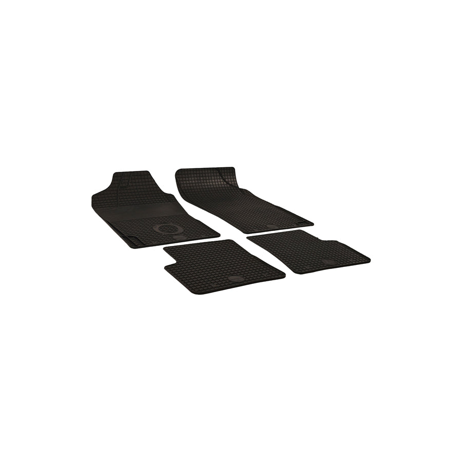 WALSER 50384 Floor mat set for PEUGEOT 206 Hatchback (2A/C) Elastomer, Front and Rear, Quantity: 4, Black