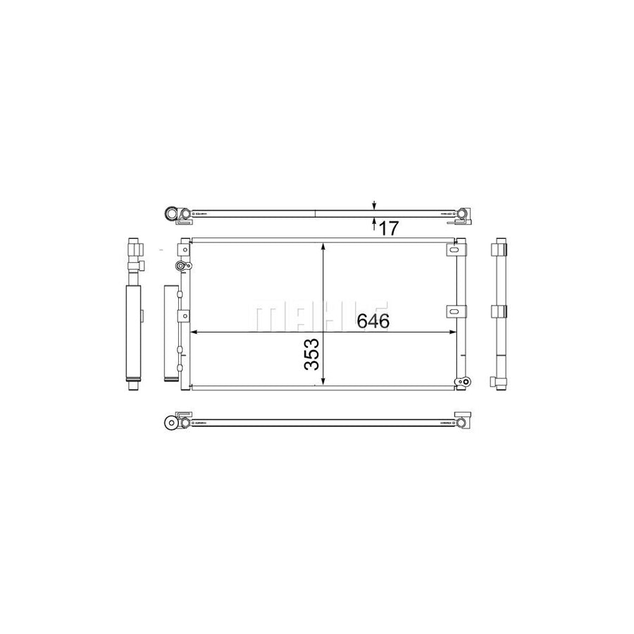 MAHLE ORIGINAL AC 530 000S Air conditioning condenser for TOYOTA LAND CRUISER with dryer