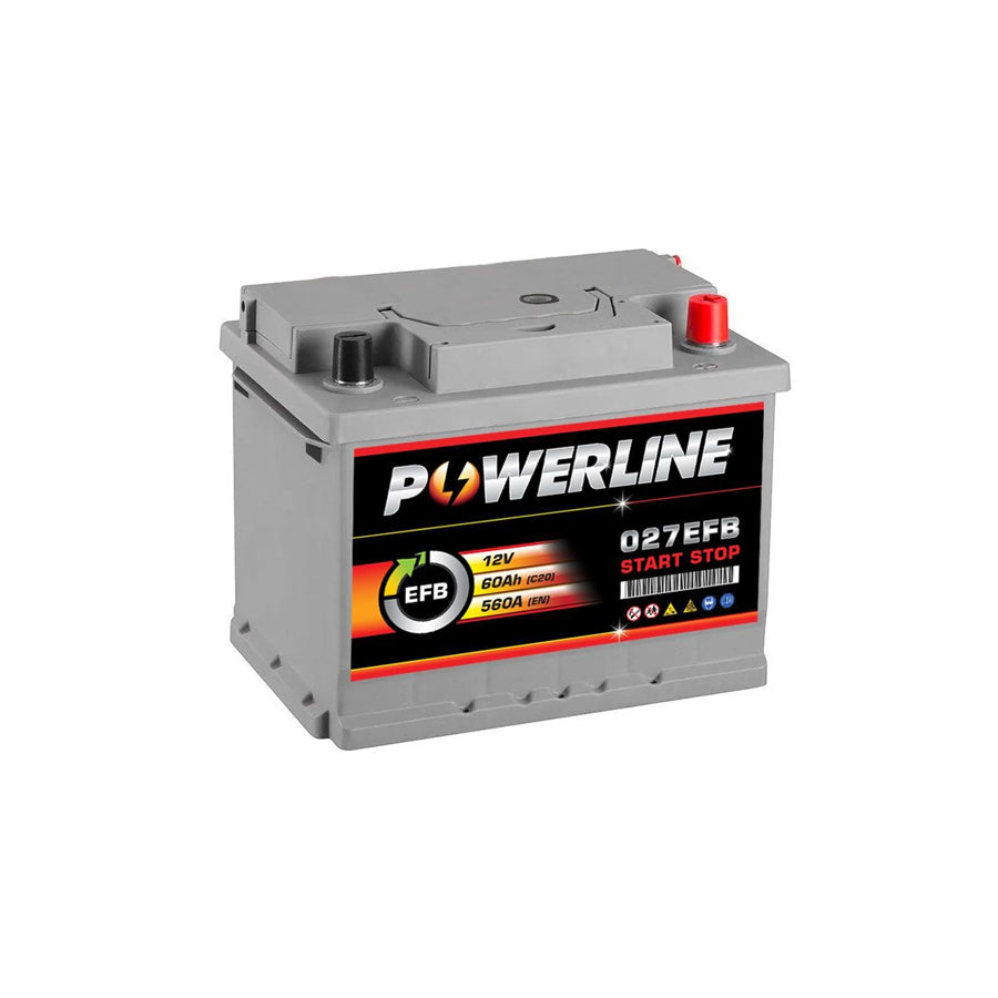 Powerline 027 EFB Start Stop Car Battery 60Ah