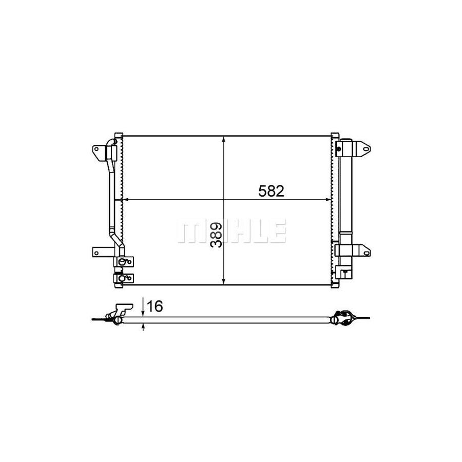 MAHLE ORIGINAL AC 864 000S Air conditioning condenser with dryer