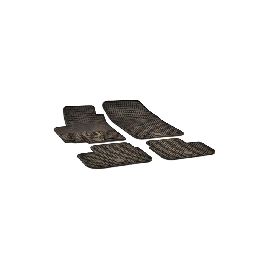 WALSER 50676 Floor mat set Elastomer, Front and Rear, Quantity: 4, Black