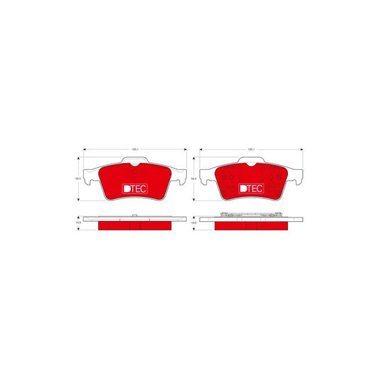 TRW Dtec Cotec Gdb1469Dte Brake Pad Set Not Prepared For Wear Indicator