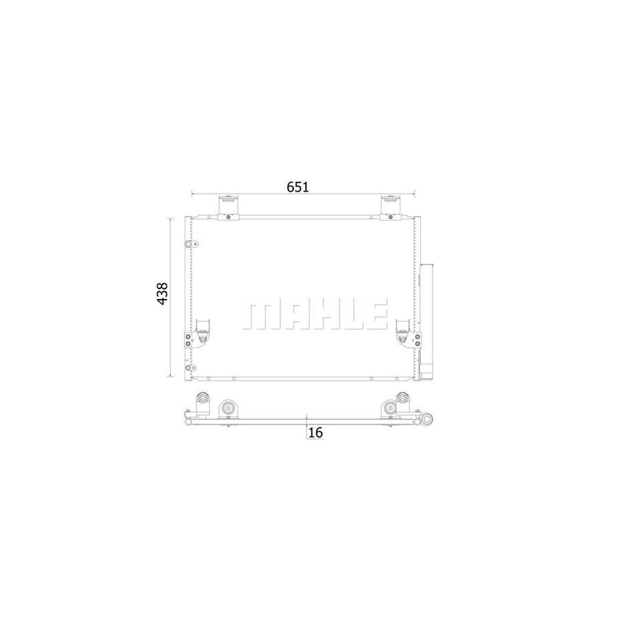 MAHLE ORIGINAL AC 929 000S Air conditioning condenser for TOYOTA Hilux VII Pickup with dryer