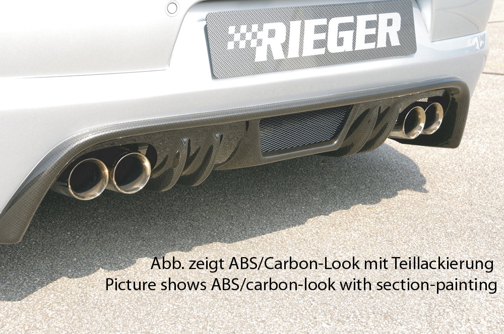 Rieger 00059429 VW 1F Eos Rear Diffuser for Twin Tailpipe Left & Right -  Matte Black