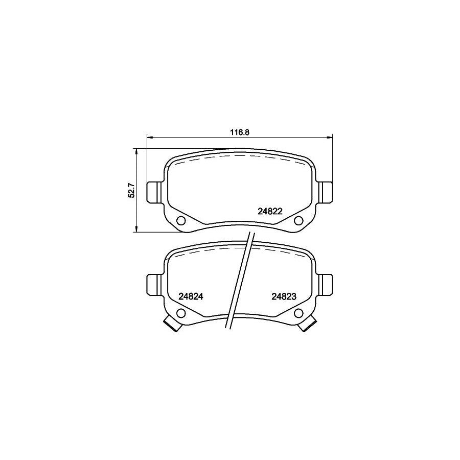 Hella 8DB 355 014 331 Brake Pad Set With Acoustic Wear Warning With Accessories