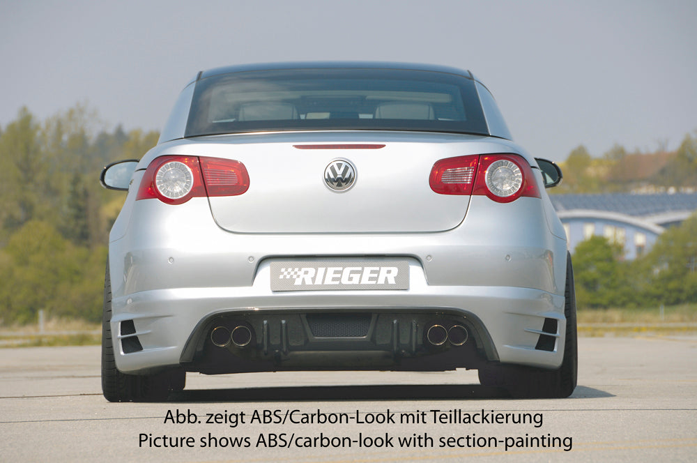 Rieger 00059429 VW 1F Eos Rear Diffuser for Twin Tailpipe Left & Right -  Matte Black