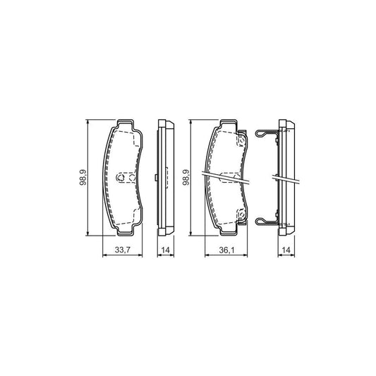 Bosch 0986424299 Brake Pad Set With Acoustic Wear Warning With Anti Squeak Plate With Mounting Manual BP146