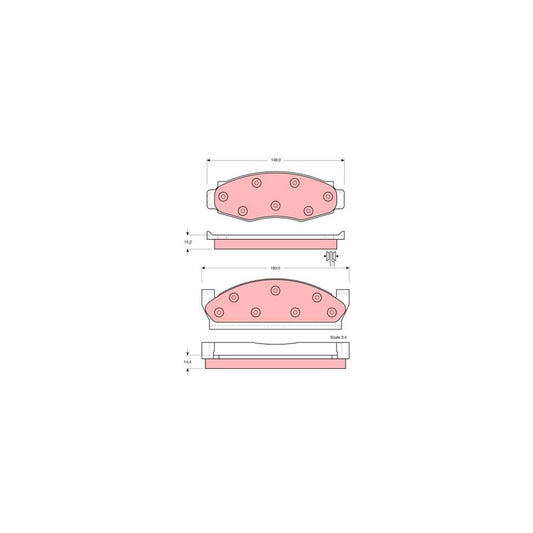 TRW Gdb4022 Brake Pad Set For Jeep Cj5 Cj8 Off Road Convertible Not Prepared For Wear Indicator