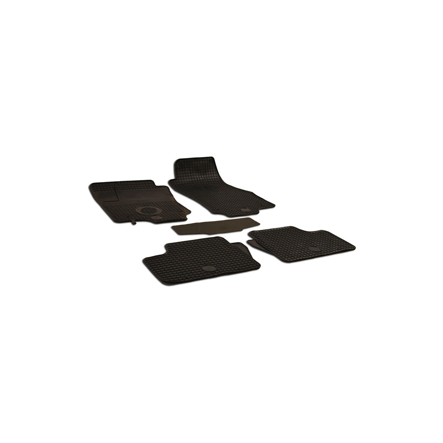 WALSER 50719 Floor mat set for OPEL ASTRA Elastomer, Front and Rear, Quantity: 5, Black