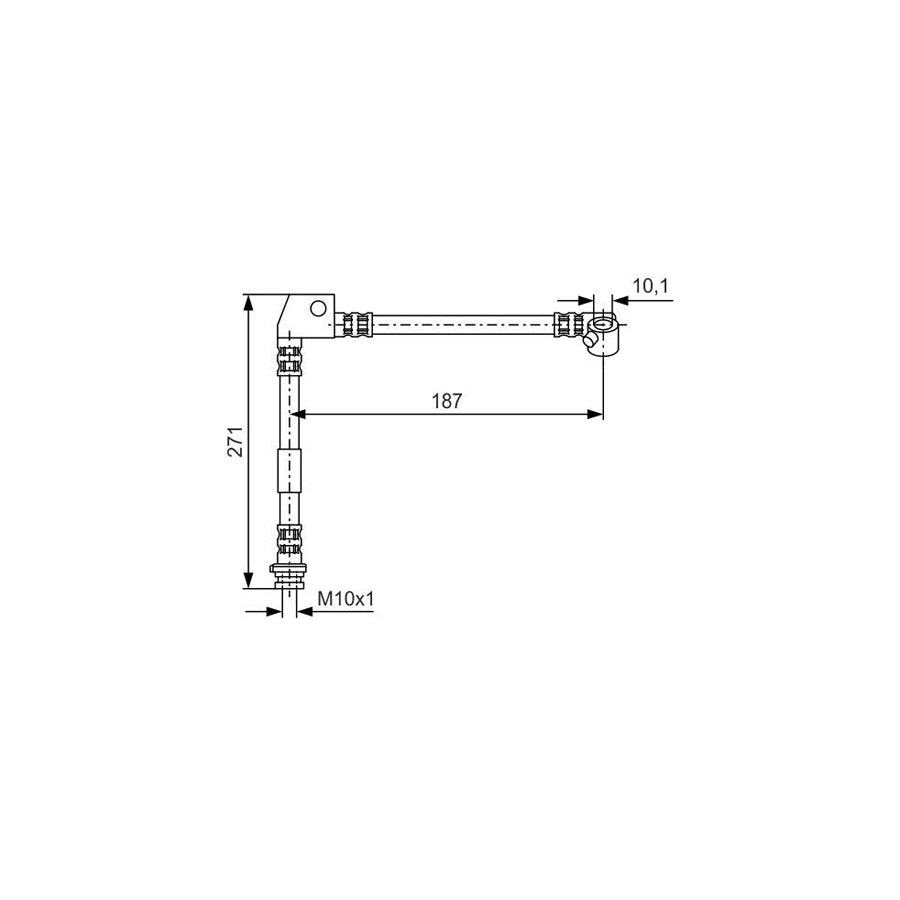 BOSCH 1 987 476 658 Brake Hose for NISSAN PRIMERA 271Mm