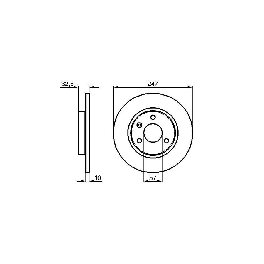 BOSCH 0 986 478 142 Brake Disc for CITROEN AX Solid Oiled