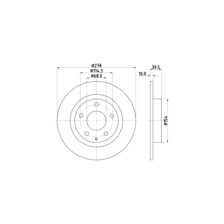 HELLA PRO 8DD 355 119 391 Brake Disc for MAZDA 6 Solid Coated without wheel hub without wheel studs