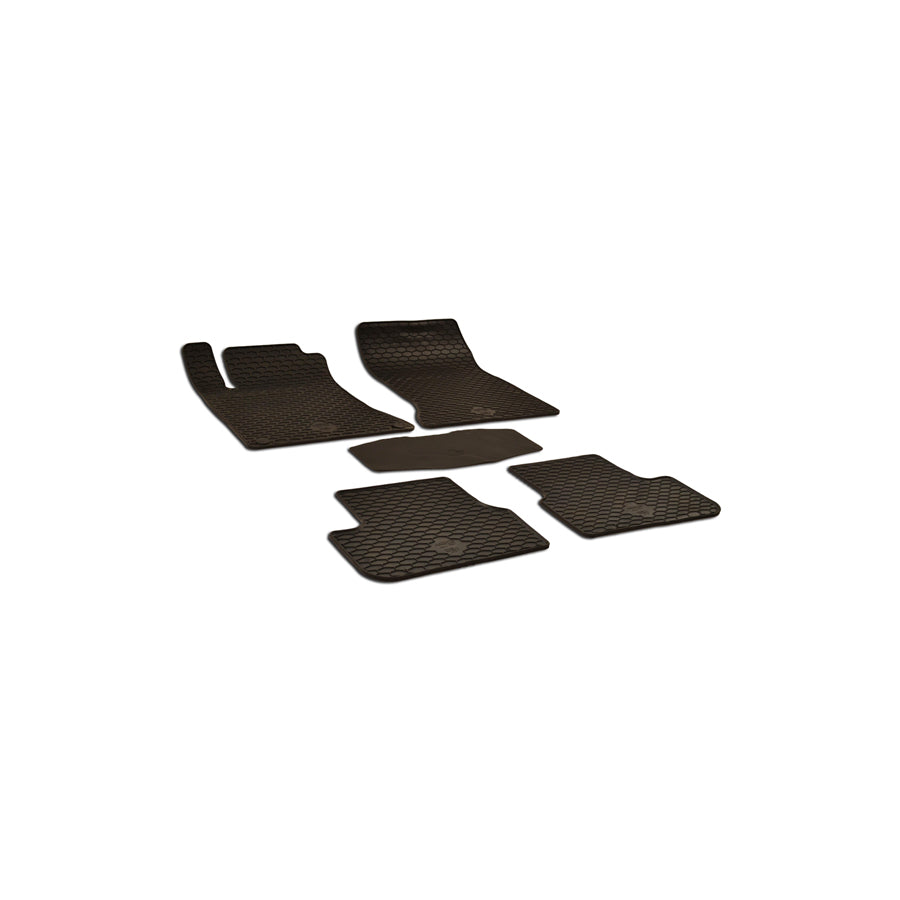 WALSER Tailored 50672 Floor mat set Elastomer, Front and Rear, Quantity: 5, Black