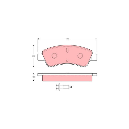 TRW Gdb1462 Brake Pad Set Not Prepared For Wear Indicator