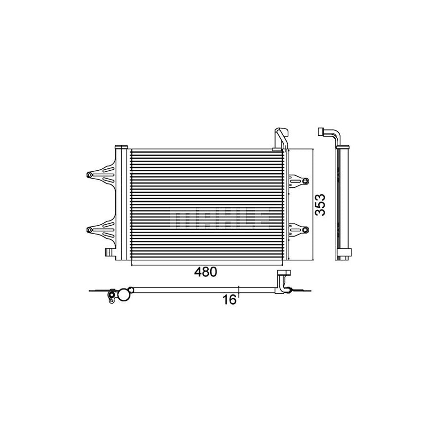 MAHLE ORIGINAL AC 359 000P Air conditioning condenser with dryer