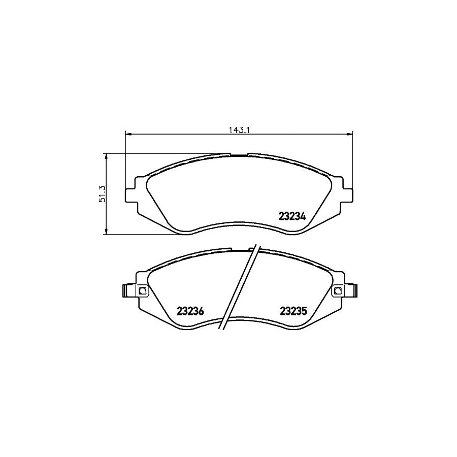 Hella 8DB 355 017 141 Brake Pad Set With Acoustic Wear Warning