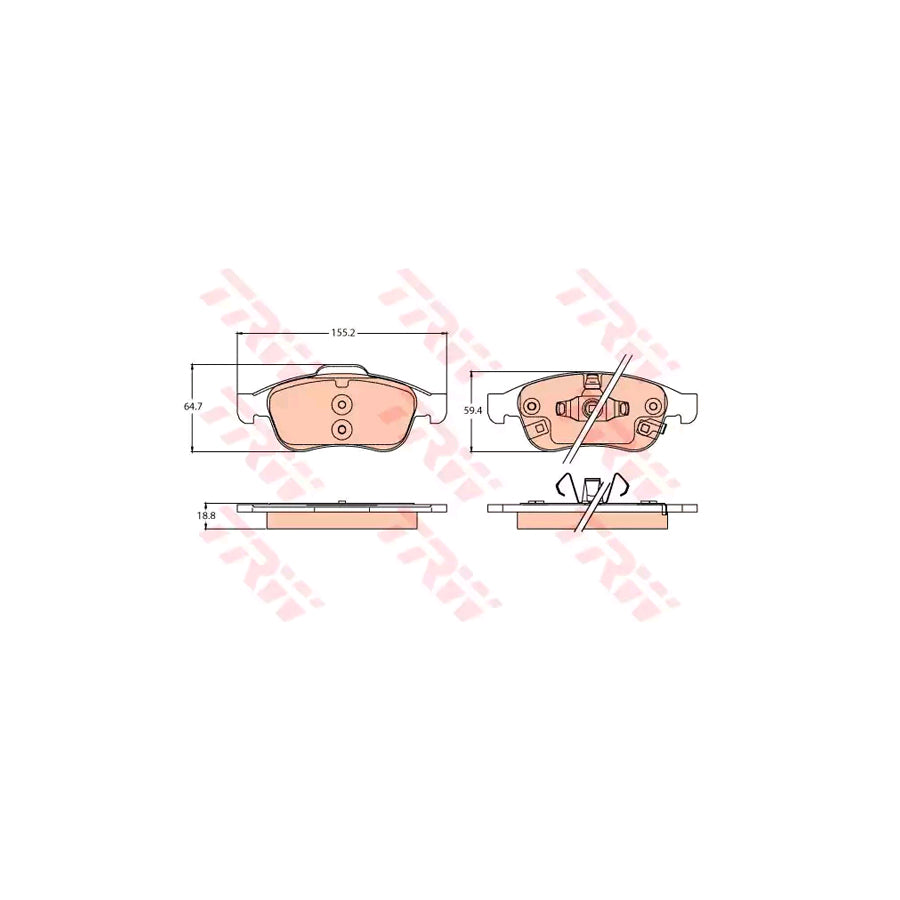TRW Gdb2111 Brake Pad Set With Acoustic Wear Warning