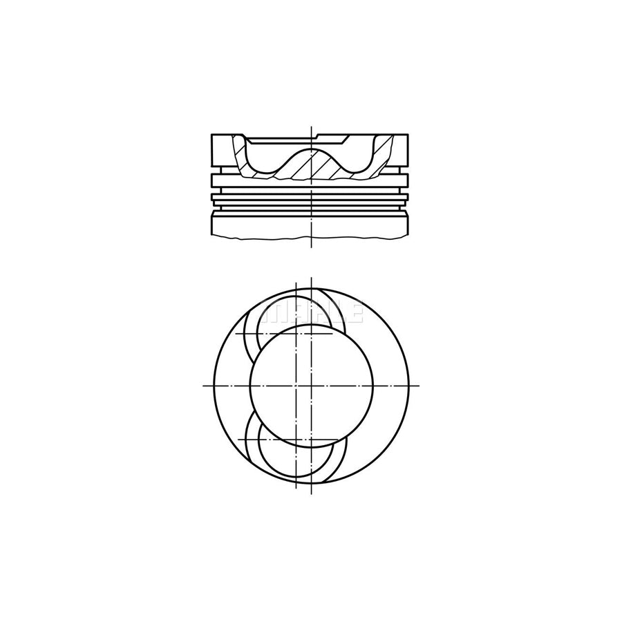 MAHLE ORIGINAL 028 19 02 Piston for VW CRAFTER 81,51 mm, with piston ring carrier, without cooling duct
