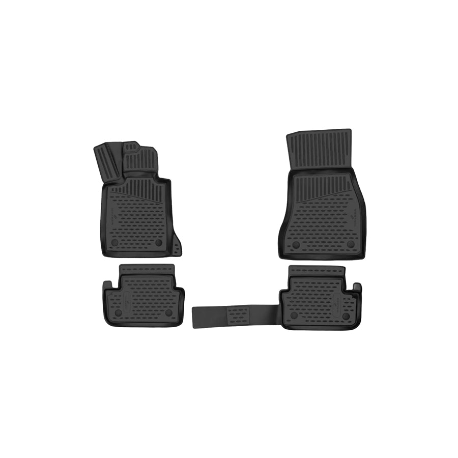 WALSER Tailored, XTR 75196 Floor mat set Elastomer, Front and Rear, Black