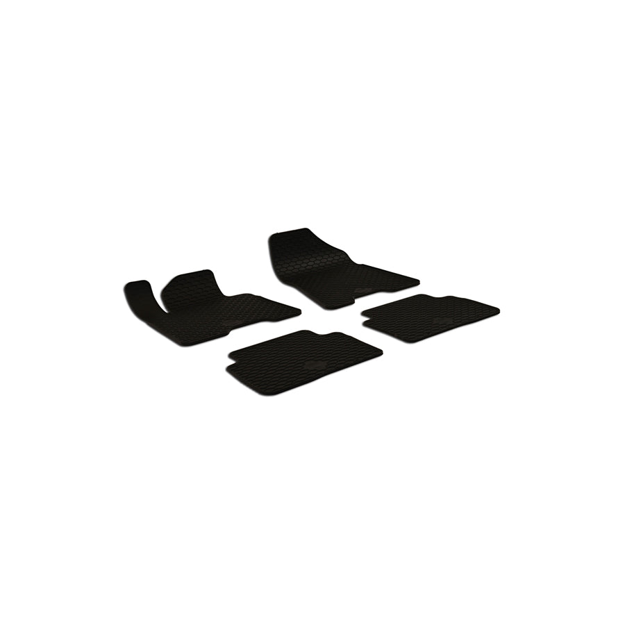 WALSER 50773 Floor mat set Elastomer, Front and Rear, Quantity: 4, Black
