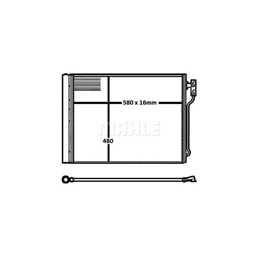 MAHLE ORIGINAL AC 655 000S Air conditioning condenser for BMW 5 Series with dryer